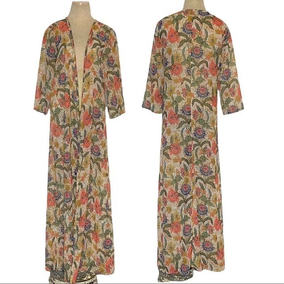 Floral Print Kimono Duster Show Me Your MuMu Bloomtastic Karmyn Cape Size Small - Picture 6 of 11